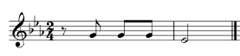 Recurring musical motive from Beethoven’s Symphony No. 5