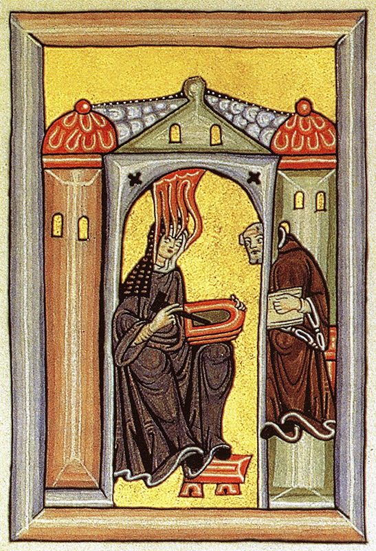 Hildegard of Bingen receives a divine inspiration.