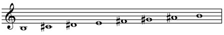B major scale (5 sharps)