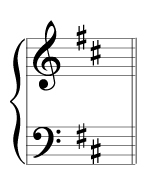 B minor key signature