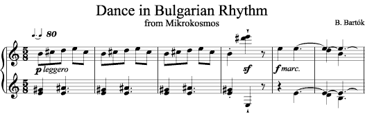 Dance in Bulgarian Rhythm by B. Bartók