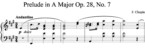Prelude in A Major Op. 28, No.7