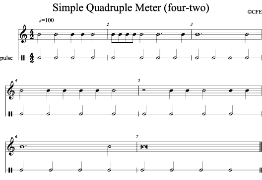Simple Quadruple Meter (four-two)