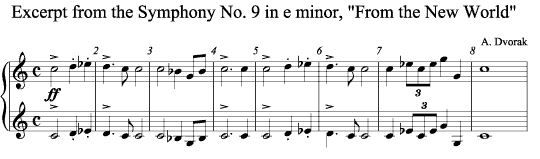 Excerpt from the New World Symphony by Antonin Dvorak