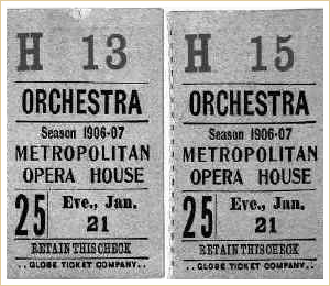 Met Opera Ticket - New York <br> Concert of the 1906-1907 Season
