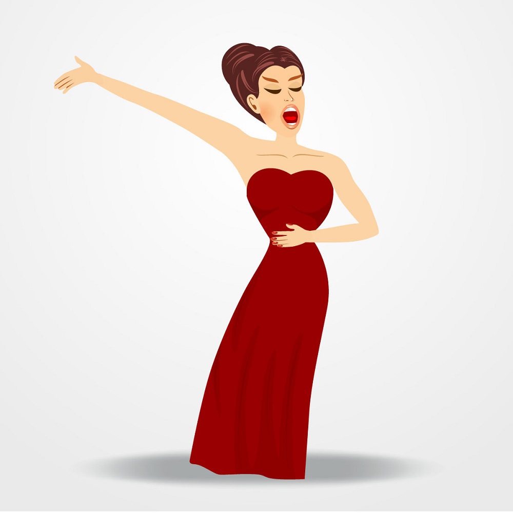 An opera singer has a distinct tone color