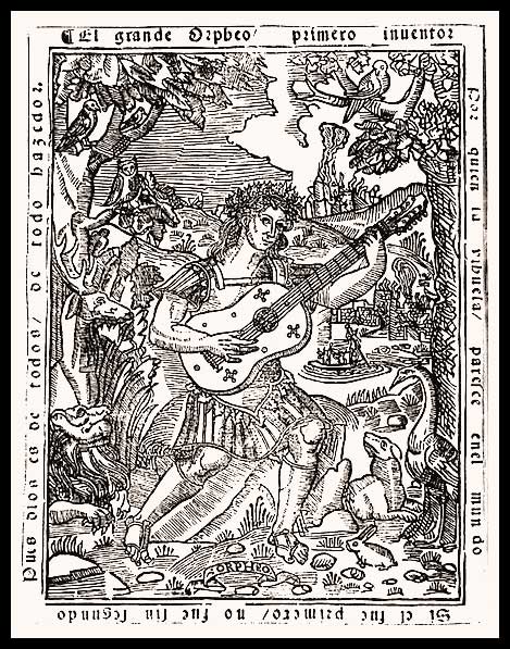 Orpheus playing a vihuela