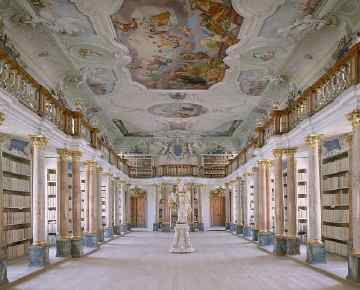 Benedictine Abbey Library <br>Rococo Interior <br> Ottobeuren, Germany