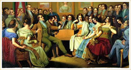 Schubert plays for his friends