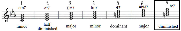 Fully-diminished seventh chord in C minor