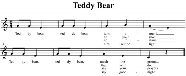 Musical notes of Teddy Bear